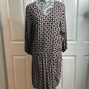 QMack Blue Orange Drop Waist Dress S